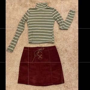 Tilly’s Corduroy Mini and Cropped Top